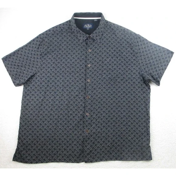 Nat Nast Shirt Mens‎ Sz XXL Luxury Silk Cotton Checked S/S Pocket Button Blue